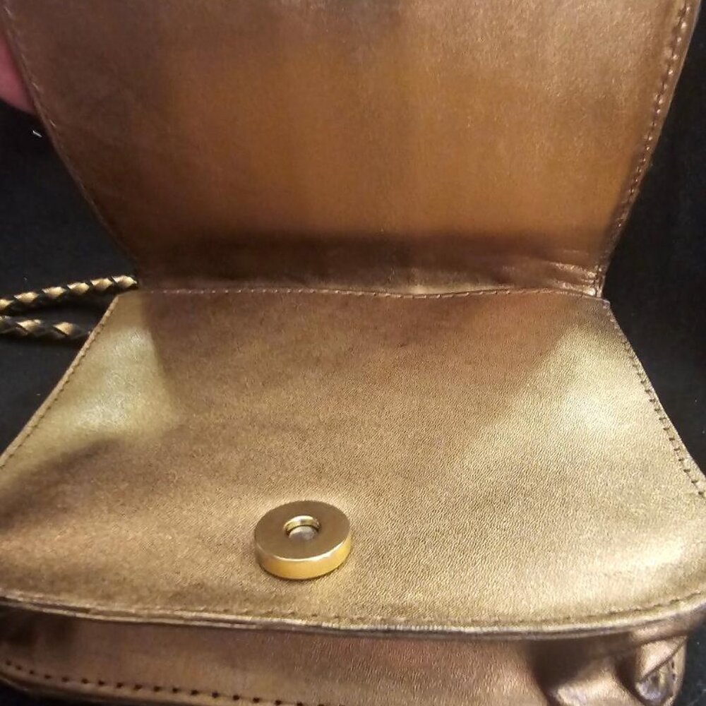 Eberle bronze crossbody basket stitch crossbody purse